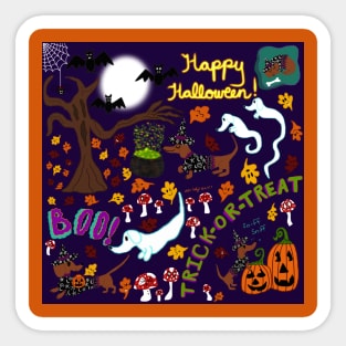 Diva Dachshund’s Halloween Sticker